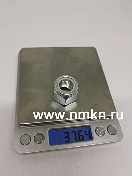 Гайка м16х1,5 с белым нейлоновым кольцом самоконтрящаяся высокая  цинк гайка 459 565 1314 п29 (16х1,5нейлон) в Нижнем Новгороде